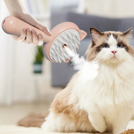 Rechargeable Steam Pet Grooming Brush – Hair Remover & Massage Comb for Cats & Dogs