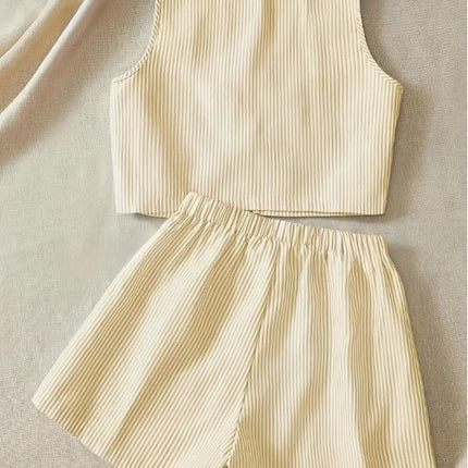 Elegant Striped Asymmetrical Outfit