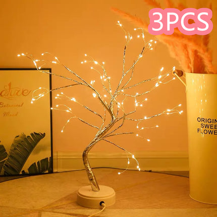 LED Copper Wire Tree Light – Nordic INS Style Bedroom Decorative Lamp