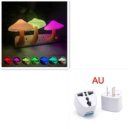 LED Mushroom Night Light with Light Sensor – EU & US Plug