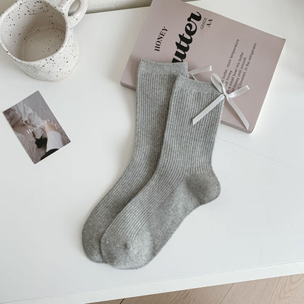 Women’s Solid Color Cotton Socks – Middle Calf Length