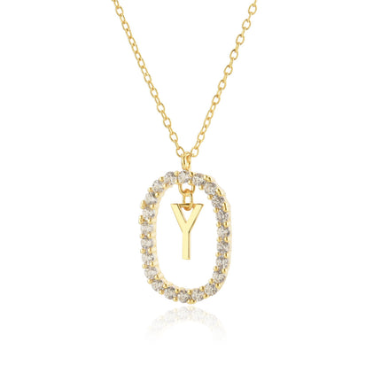 925 Sterling Silver Alphabet Initial Necklace