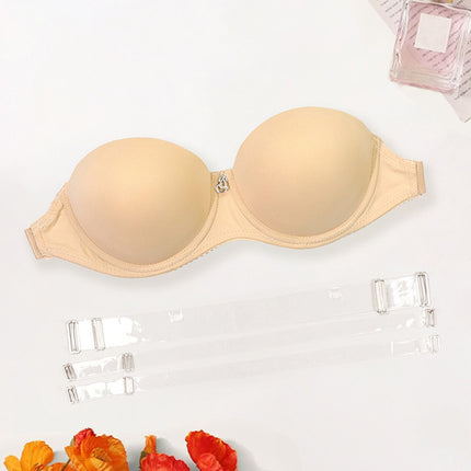 Detachable Strap Bra with Steel Ring and Top Thin Bottom Thick Mold Cup