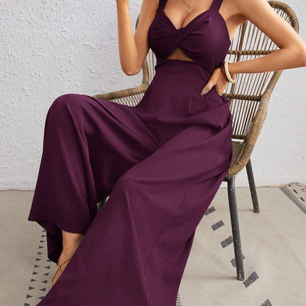 Army Green Sleeveless Casual Jumpsuit