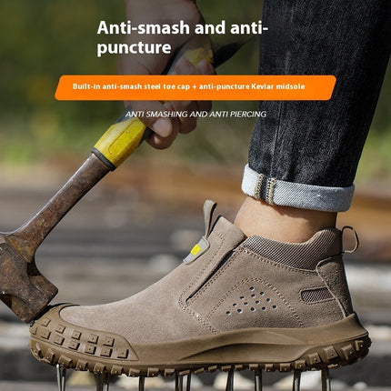 Industrial Safety Suede Leather Steel Toe Work Boots