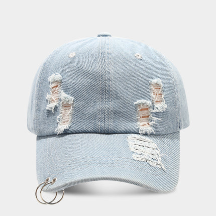 Adjustable Denim Sunshade Cap with Dome Crown