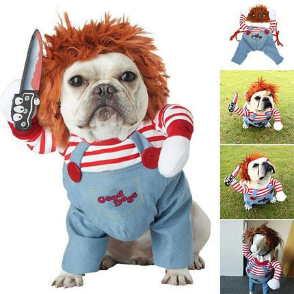 Halloween Pet Costume – Adjustable Funny & Scary Dog Cosplay Outfit for Party Gatherings