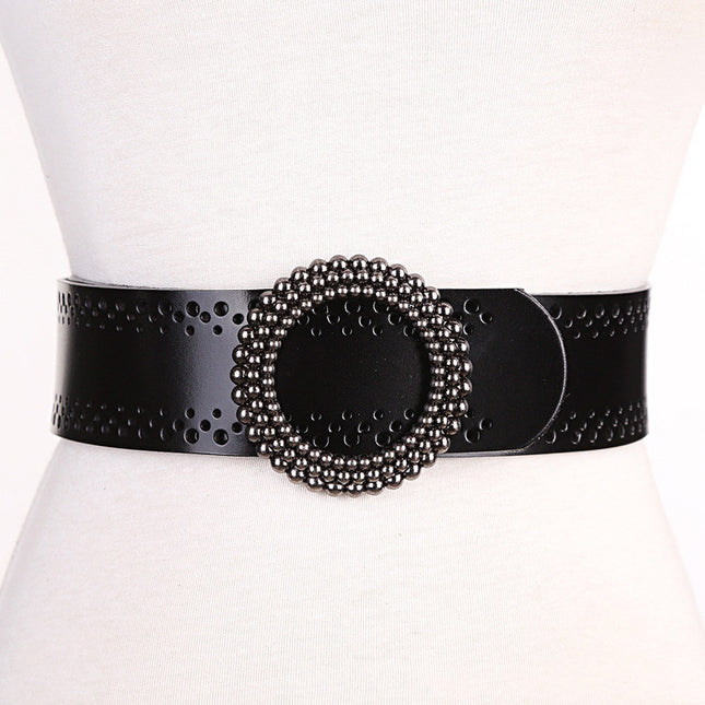 Leather Waist Seal with Carving Design