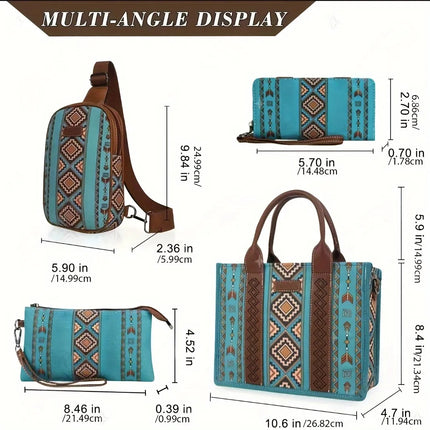Lightweight Satchel & Tote Combo (4PCS)