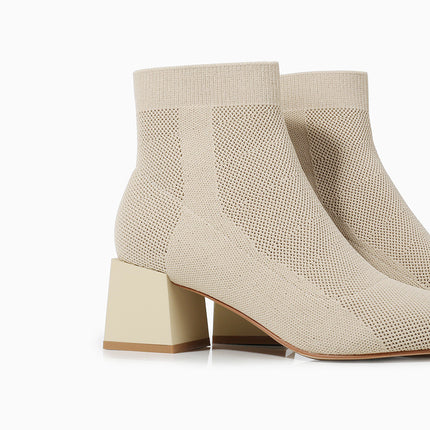 Waterproof Platform Booties with Square Toe for Women