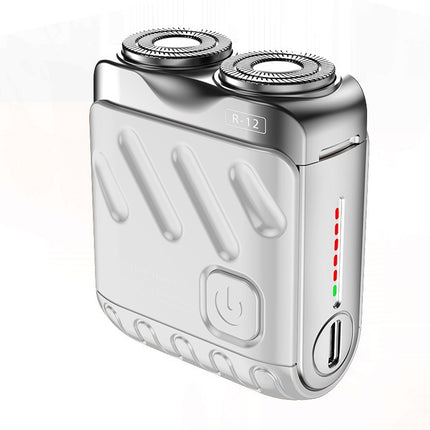Mini Rechargeable Dual-Ring Electric Shaver – Portable Travel Razor for Men