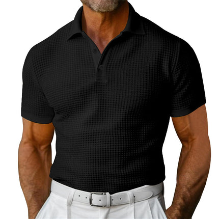 Men’s Slim Fit Jacquard Cotton T-Shirt – Casual Pullover Short Sleeve Summer Top