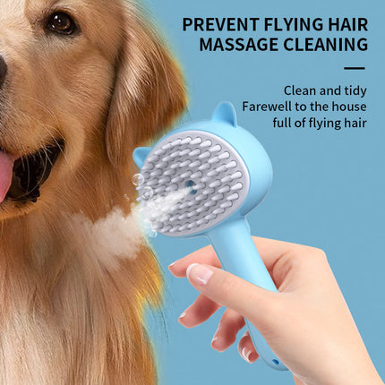 Rechargeable Steam Pet Grooming Brush – Hair Remover & Massage Comb for Cats & Dogs