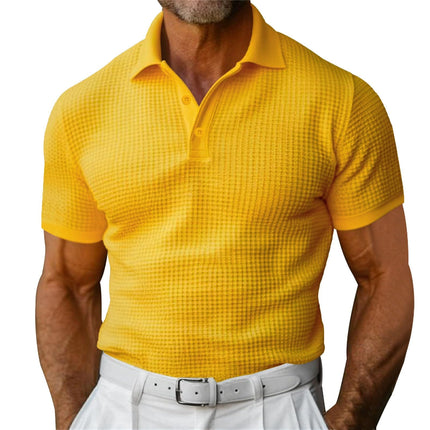 Men’s Slim Fit Jacquard Cotton T-Shirt – Casual Pullover Short Sleeve Summer Top