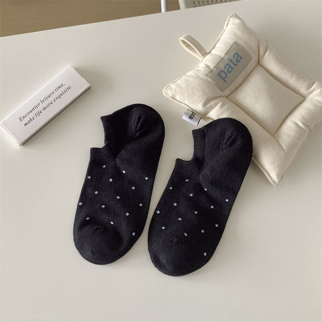 Simple Cotton Invisible Non-Slip Ankle and Boat Socks