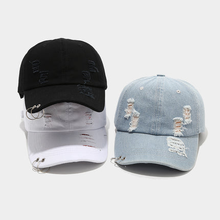 Adjustable Denim Sunshade Cap with Dome Crown