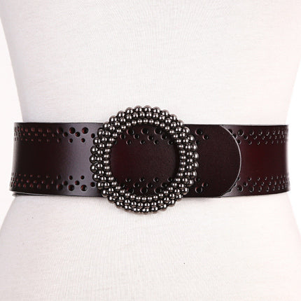 Leather Waist Seal with Carving Design