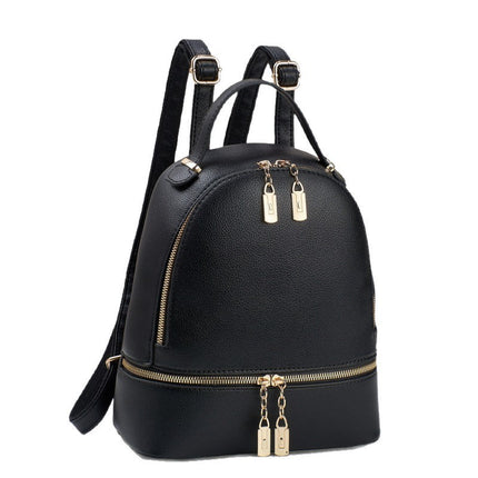 Classic PU Leather Backpack with Stitch Detail