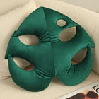 Green Plant Plush Cushion – Embroidered Monstera & Philodendron Decorative Pillow