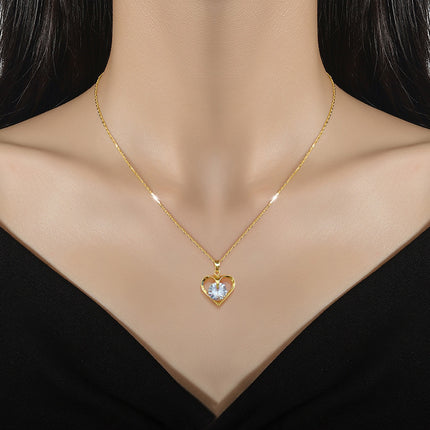 Moon Geometric Pendant Titanium Steel Necklace