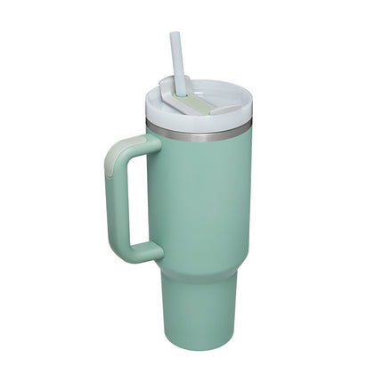40oz Insulated Tumbler with Handle, Straw & Spill-Proof Lid