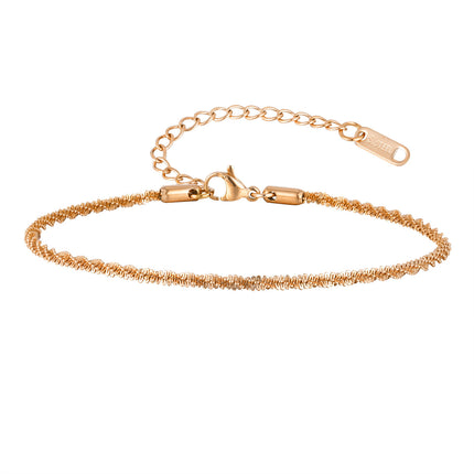 Geometric Stainless Steel Anklet – European & American Women's Style