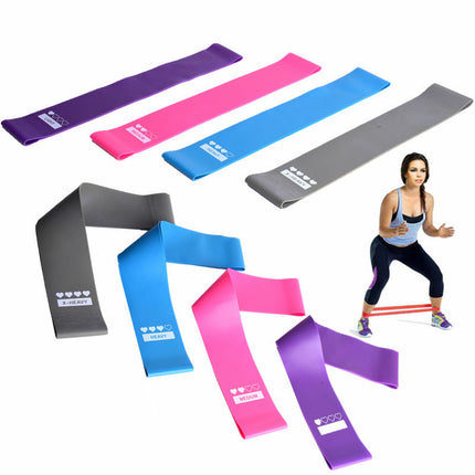 4-Level Resistance Loop Band Set – Non-Slip Yoga & Pilates Fitness Bands