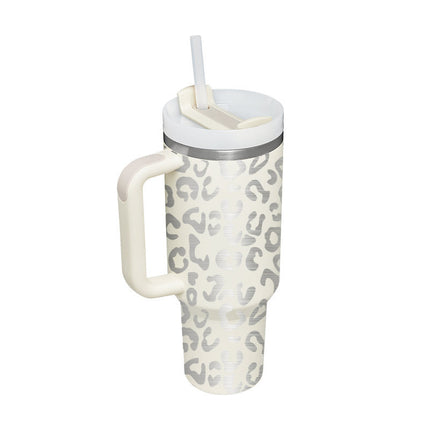 40oz Insulated Tumbler with Handle, Straw & Spill-Proof Lid