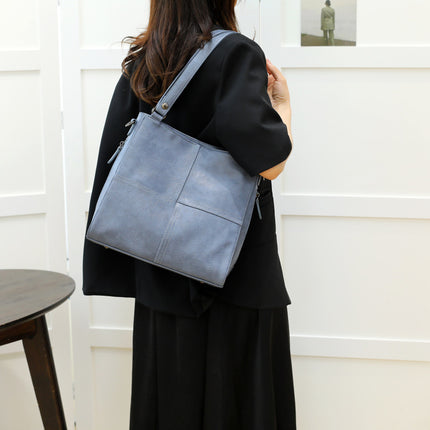 European and American Retro PU Barrel-Shaped Handbag