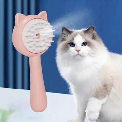 Rechargeable Steam Pet Grooming Brush – Hair Remover & Massage Comb for Cats & Dogs