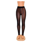 Mesh Pencil Pants/Leggings with Grid and See-Through Stitching