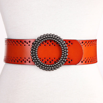 Leather Waist Seal with Carving Design