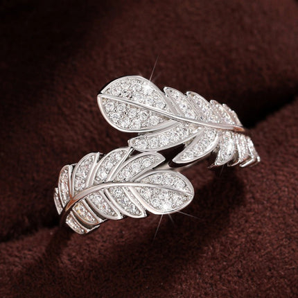 Women's Winged Zircon Cartoon Character Ring – White Gold Finish