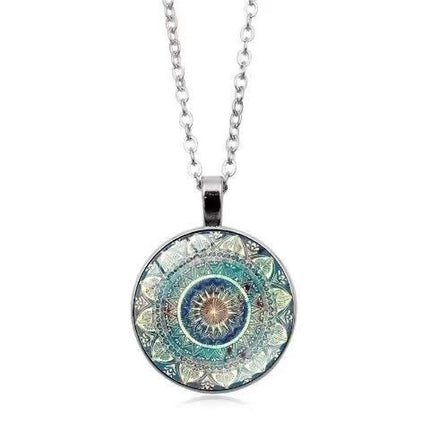 Women’s Vintage Lotus Pod Necklace – Alloy & Acrylic Geometric Pendant