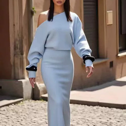 Women’s High-Waist Long One-Step Dress – Elegant Temperament Commuter Maxi Dress
