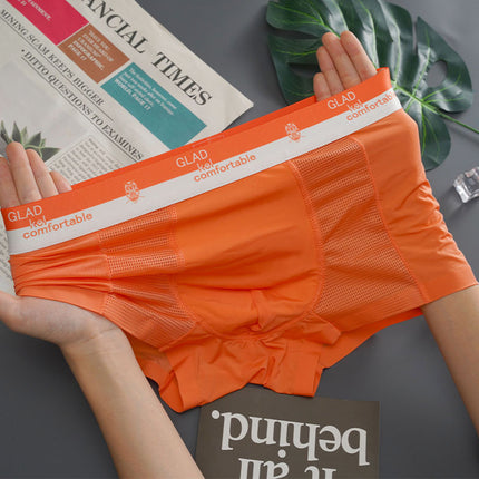 Men’s Ice Silk Knitted Mid-Waist Breathable Underpants