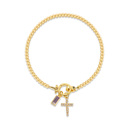 Women’s Stainless Steel Birth Month Initial Bracelet