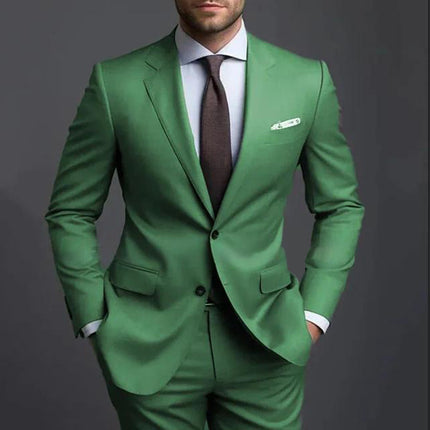 Men’s Slim Fit Two-Piece Suit Set – Jacket & Trousers