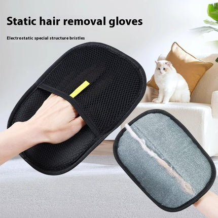 Pet Hair Remover Mitt - Deshedding Grooming Gloves for Dog, Cat & Rabbit (Long, Short & Curly Hair)