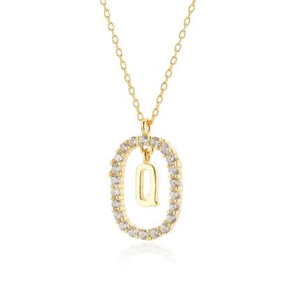 925 Sterling Silver Alphabet Initial Necklace