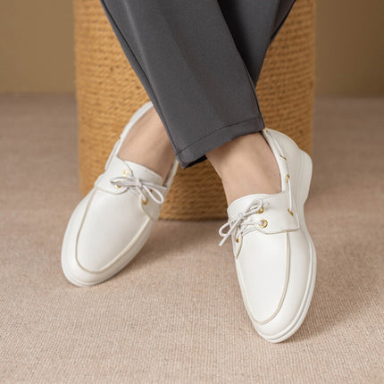Casual Sports Shoes with Metal Buckle and Square Heel