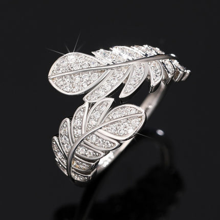 Women's Winged Zircon Cartoon Character Ring – White Gold Finish