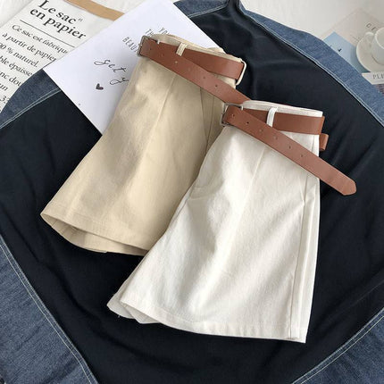 High-Waist Pleated Wide Leg Trousers (With/Without Belt)