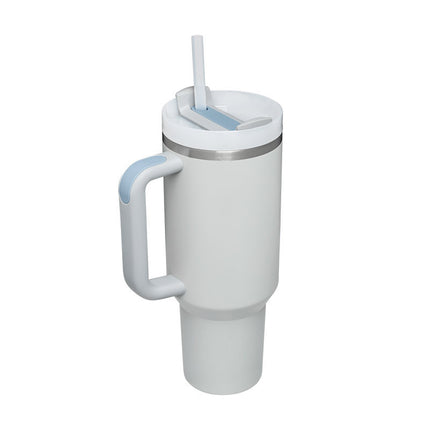 40oz Insulated Tumbler with Handle, Straw & Spill-Proof Lid