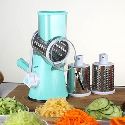 Manual Vegetable Cutter – ABS Body with Stainless Steel Blades (Blue/Green/Red)