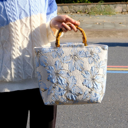 Canvas Double-Strap Horizontal Square Bag