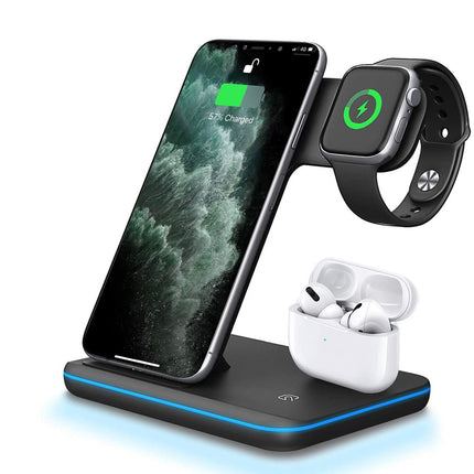 3-in-1 Wireless Charging Station for Phone, Watch & Earbuds
