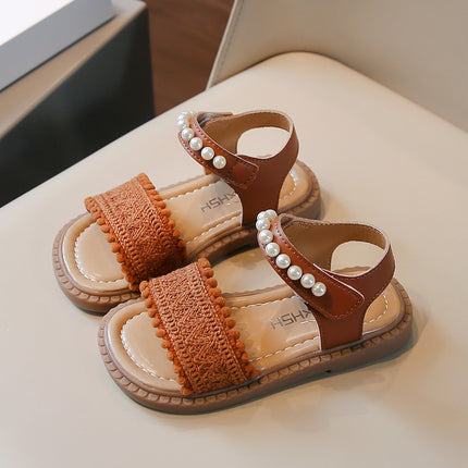 Beaded Velcro Sandals – Korean Style for Girls