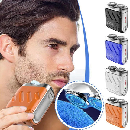 Mini Rechargeable Dual-Ring Electric Shaver – Portable Travel Razor for Men