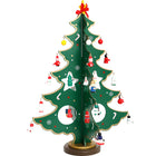 Wooden Hand-Painted Christmas Tree – Creative Desktop Holiday Decoration (Red & Green)